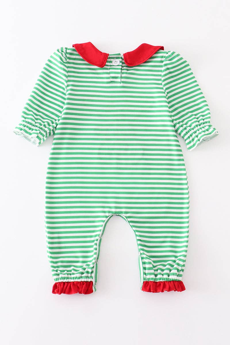 'Green Striped Deer' Baby Romper