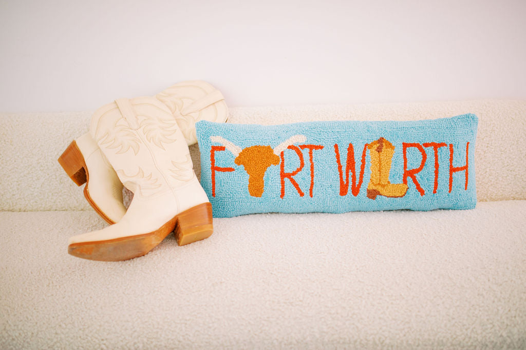FORT WORTH BOOT HOOK PILLOW