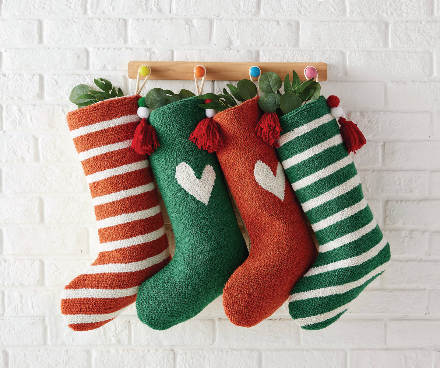 Red-Orange Heart Stocking