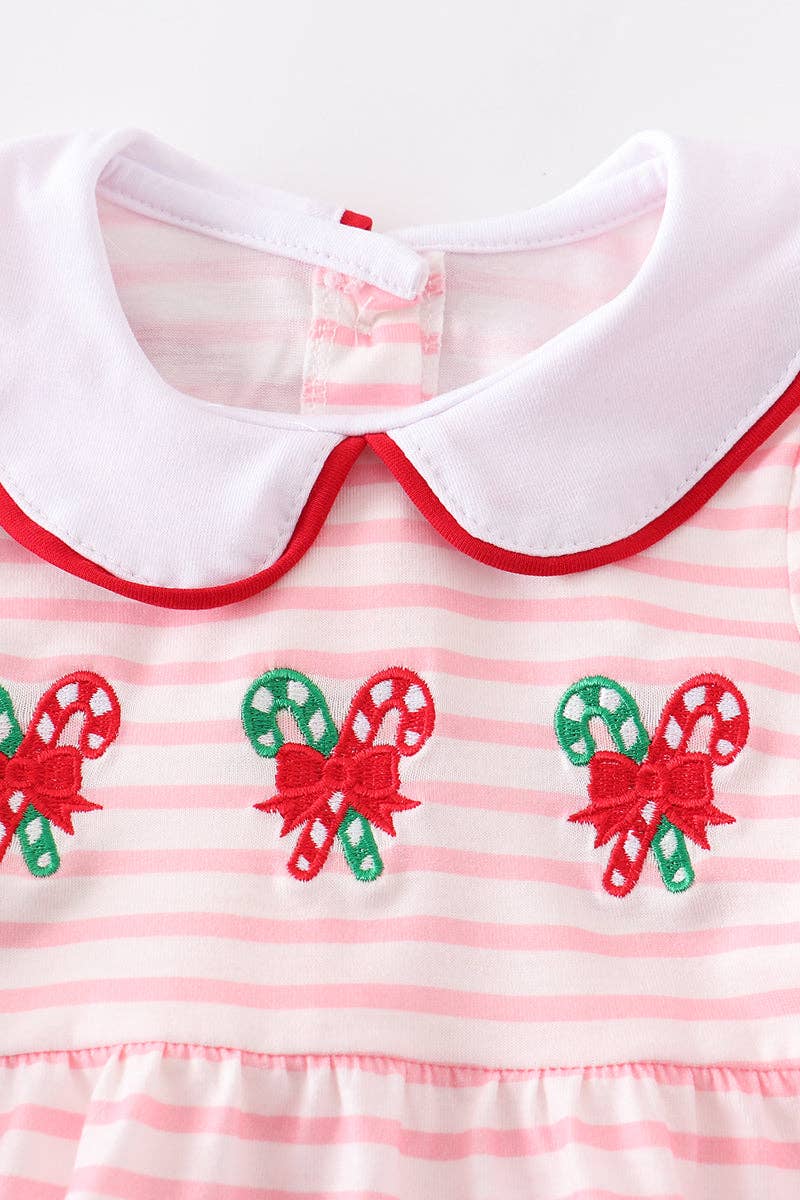'Pink Candy Cane' Baby Bubble Romper