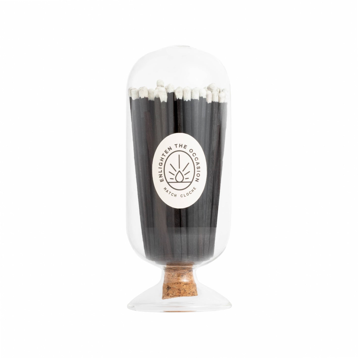 Match Cloche with 4 Inch Matchsticks: Cinnamon White