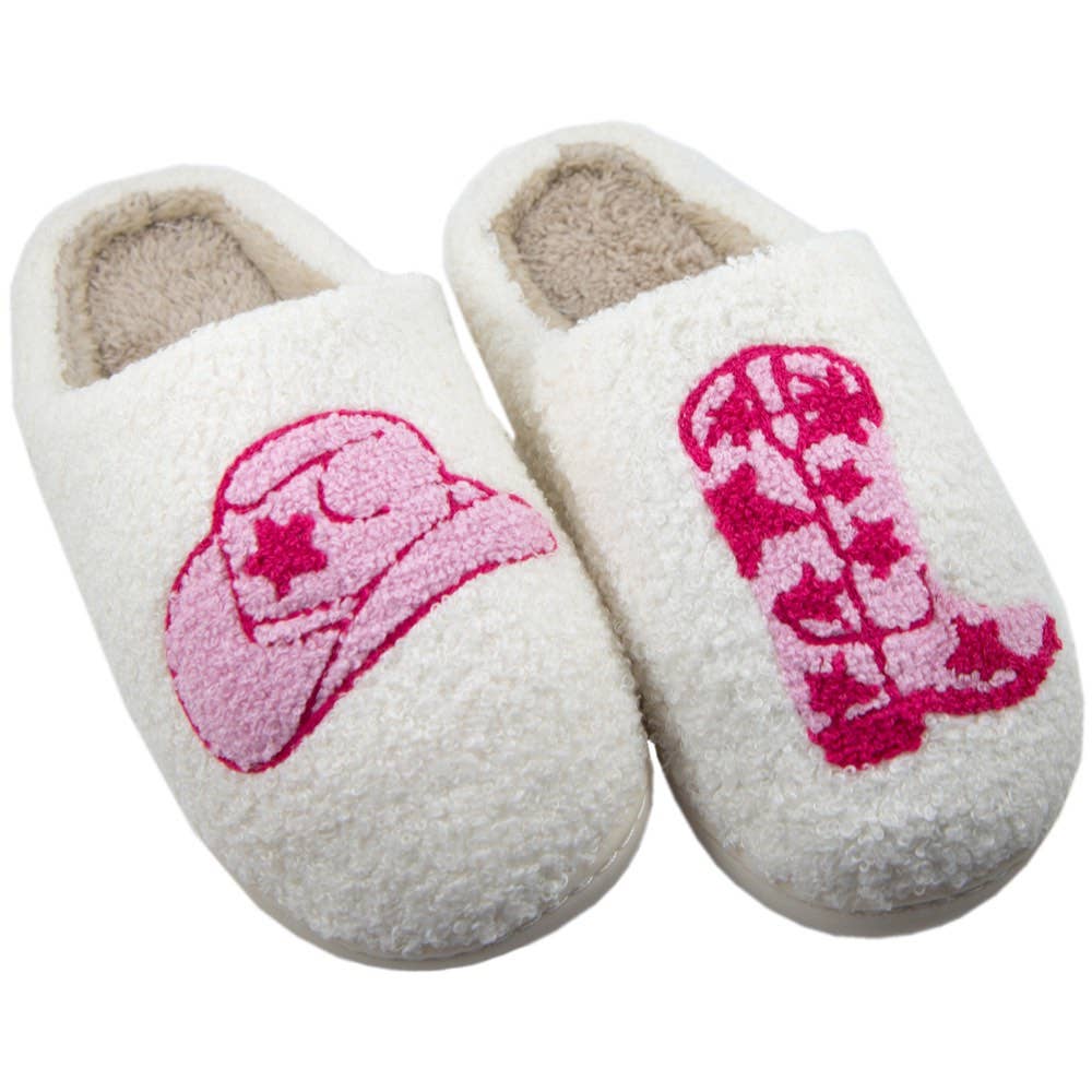 'Boot and Cowgirl Hat' Slippers