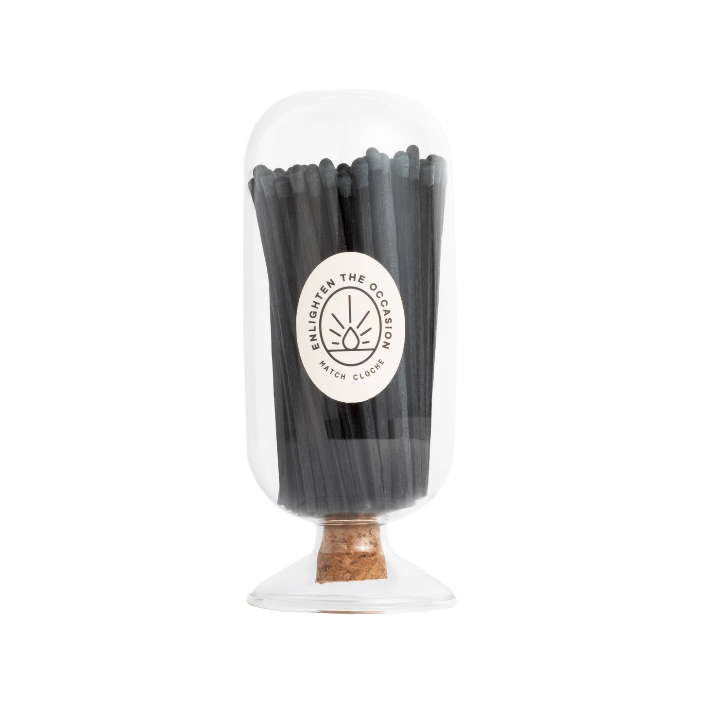 Match Cloche with 4 Inch Matchsticks: Cinnamon White