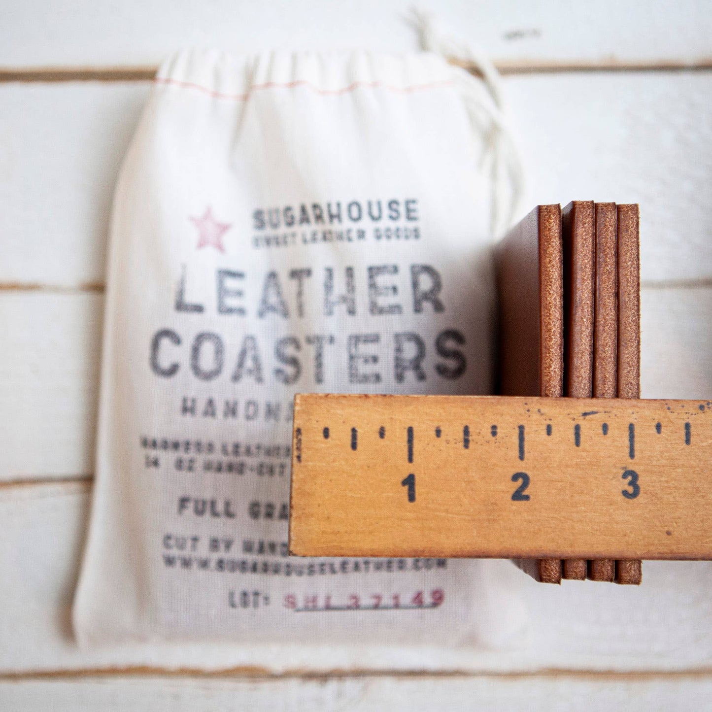 Leather Coasters Set of 4