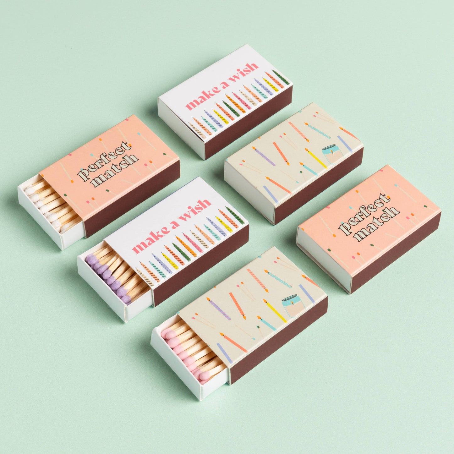 Decorative Matchbox with Colorful Matchsticks: Make A Wish
