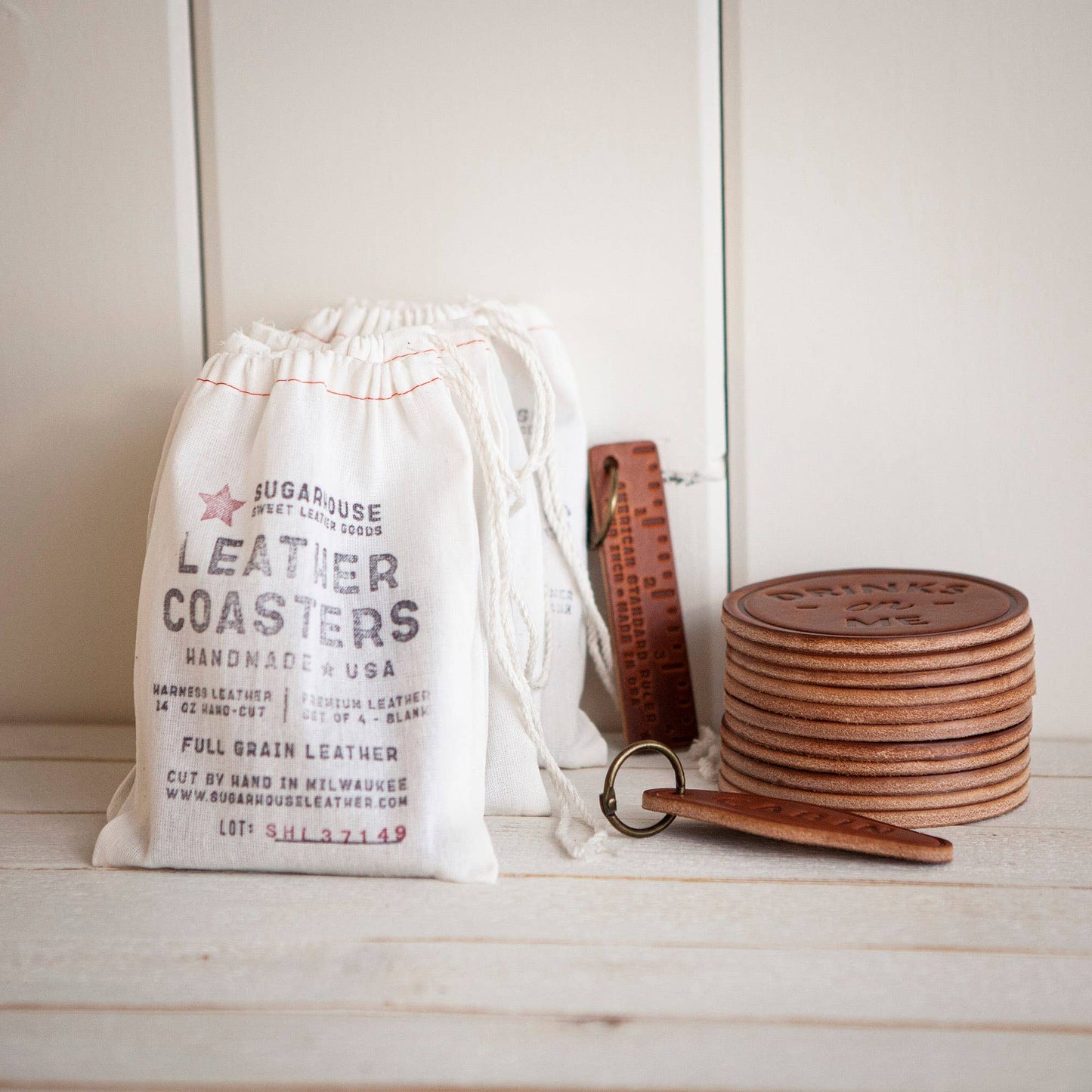 Leather Coasters Set of 4