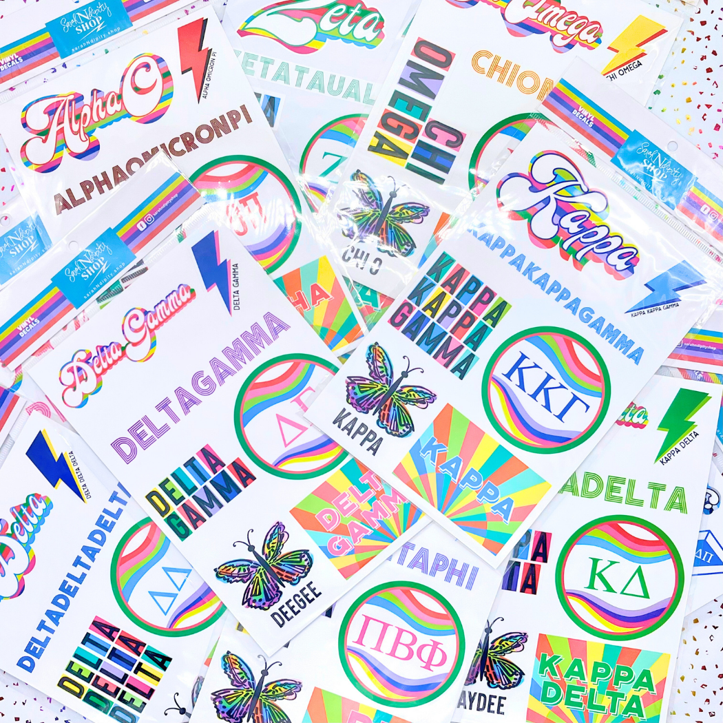 Sorority Vinyl Decal Sheets