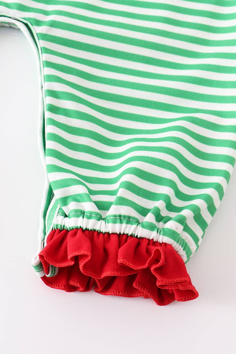 'Green Striped Deer' Baby Romper