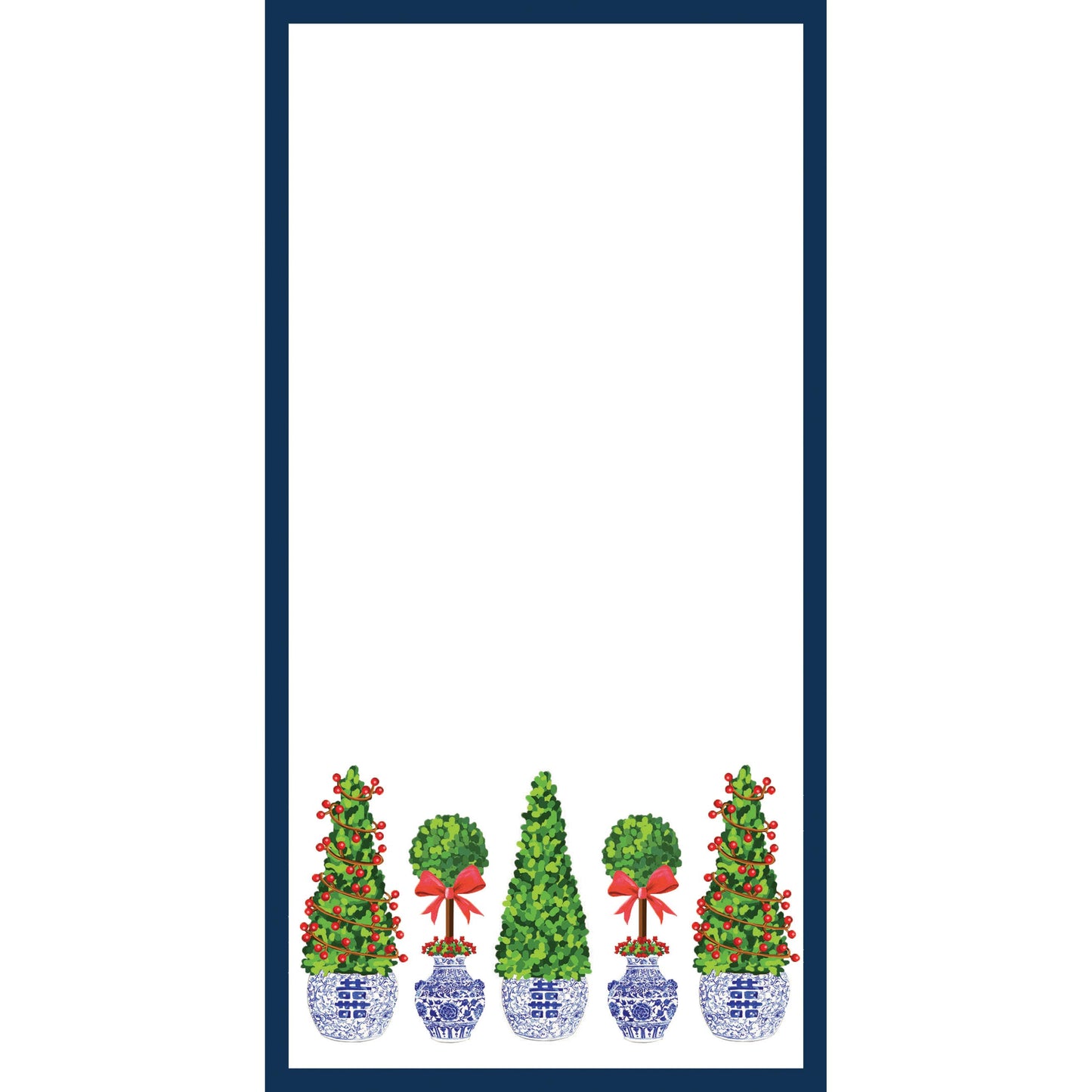 4.25 x 8.5 Christmas Topiaries List Notepad