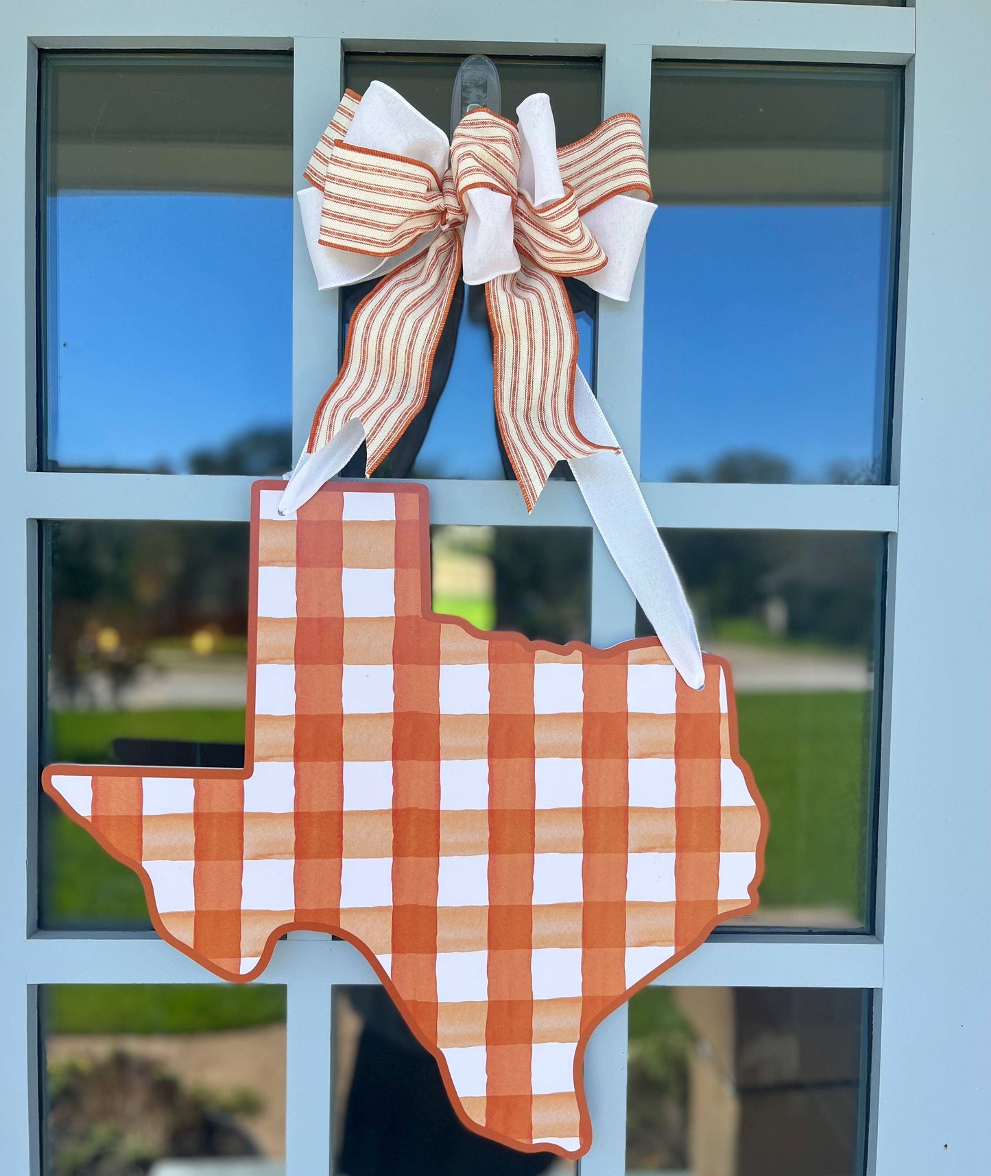 Plaid Texas (Burnt Orange)- Door Hanger