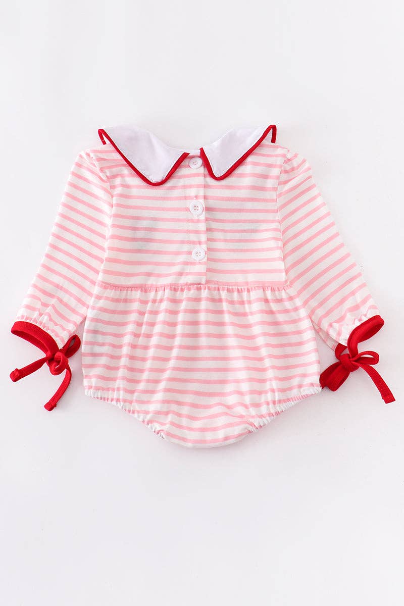 'Pink Candy Cane' Baby Bubble Romper