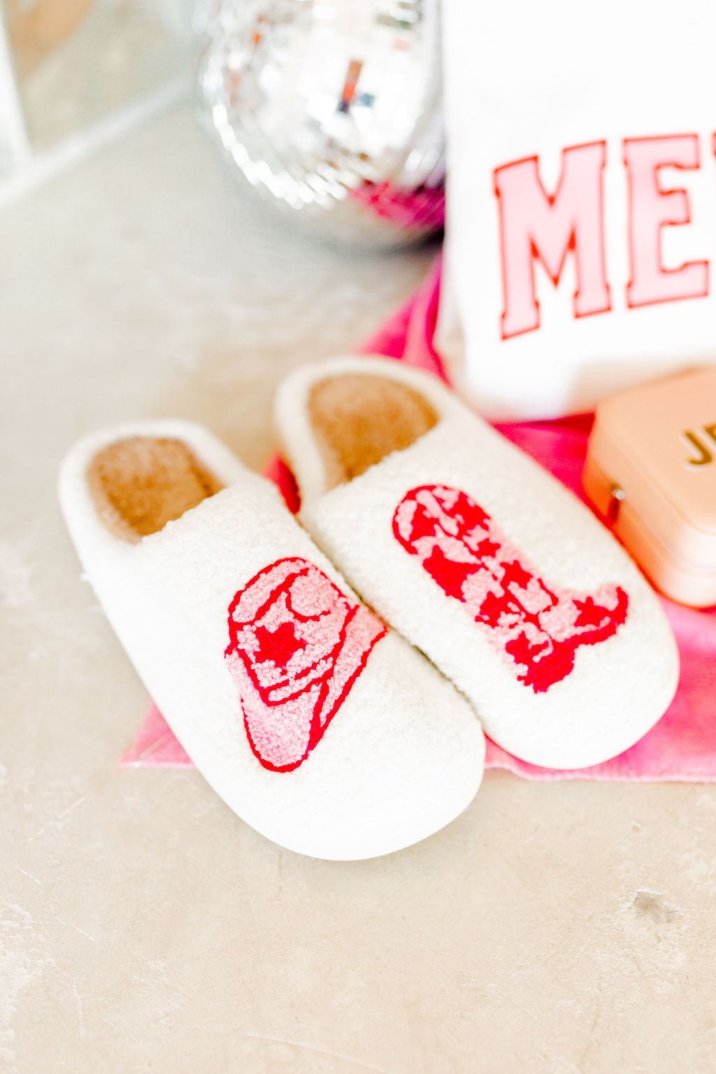 'Boot and Cowgirl Hat' Slippers