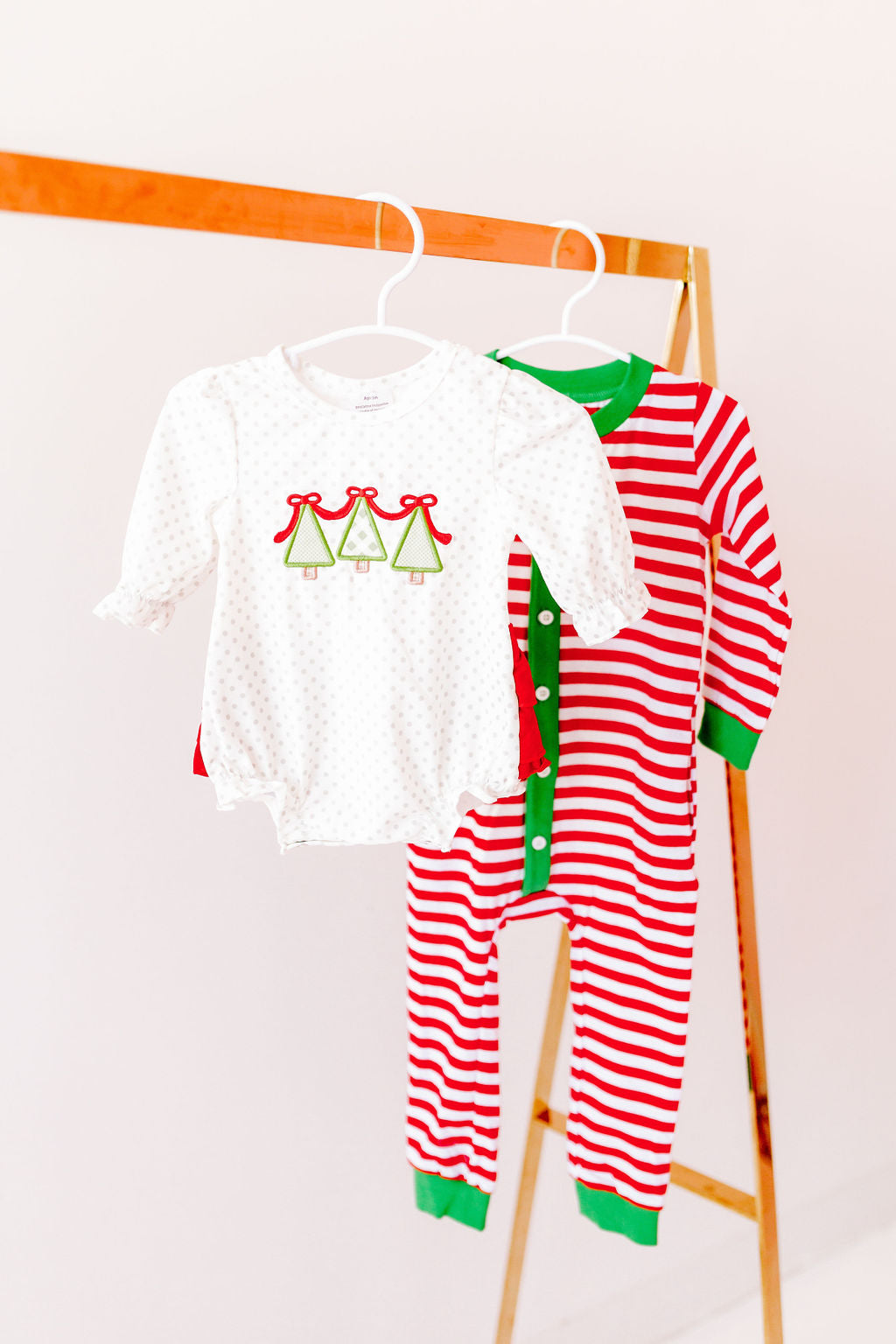 Kids Faux Flap Christmas Pajamas, Red and White Stripe