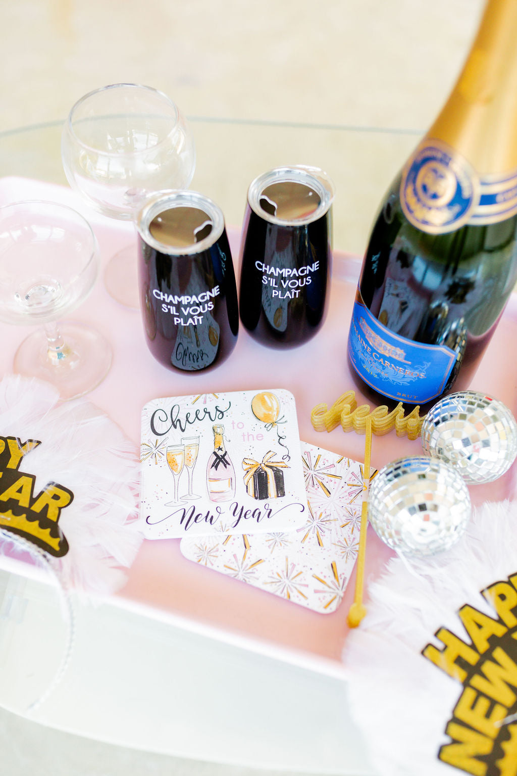 'Cheers To The New Year' Paper Coasters