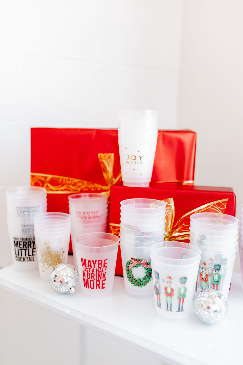 'Merry Christmas' Shatterproof Cups, Set of 10