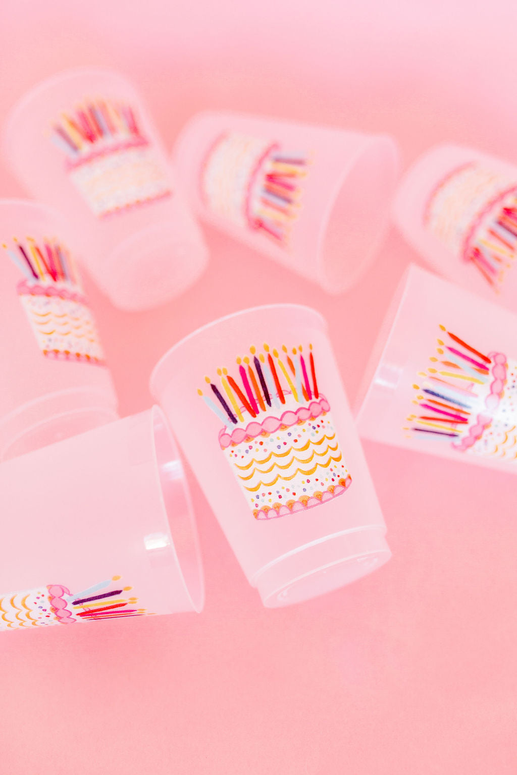 'Birthday Cake' Shatterproof Cups, Set of 10