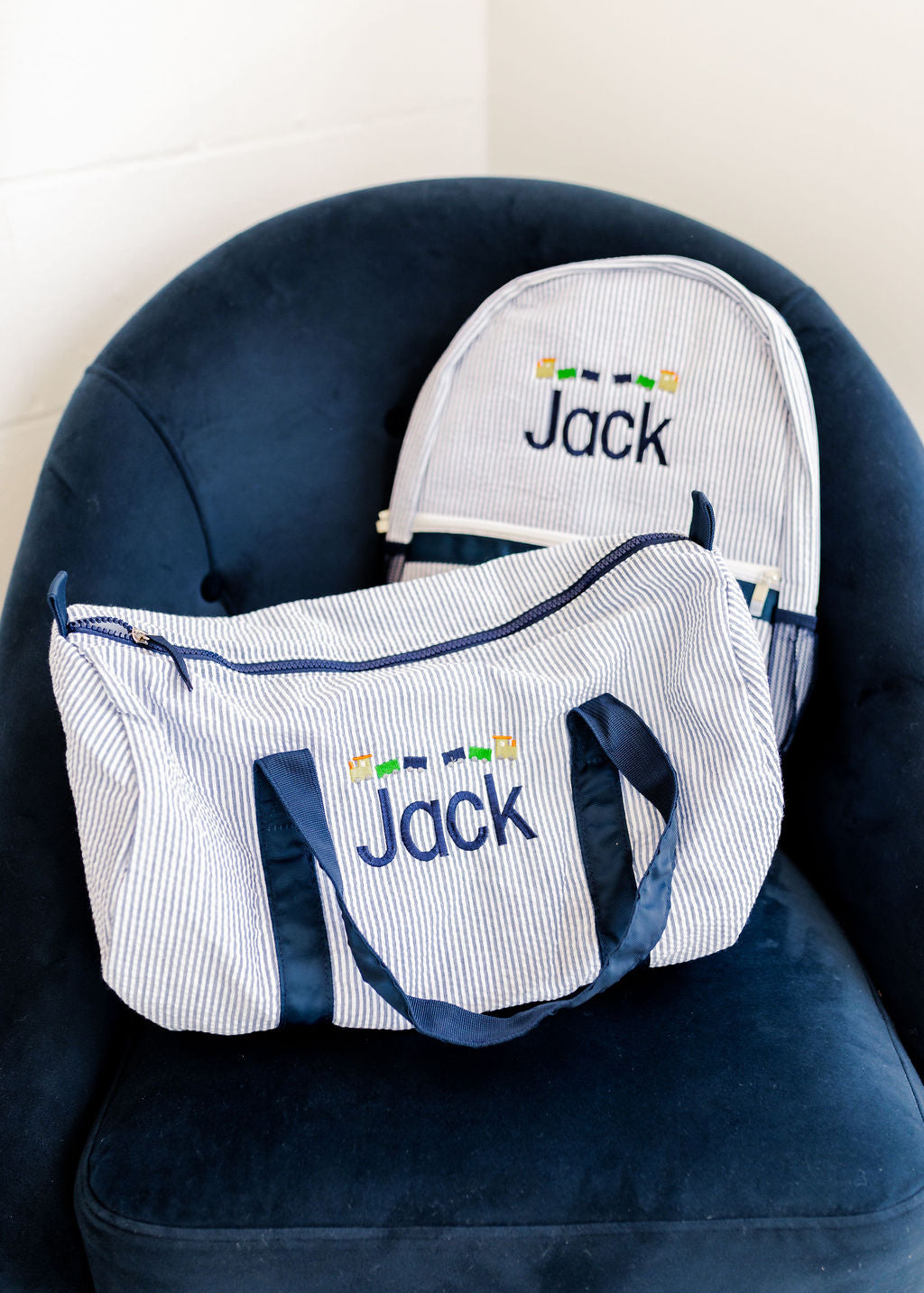 Kids Seersucker Duffle Bag