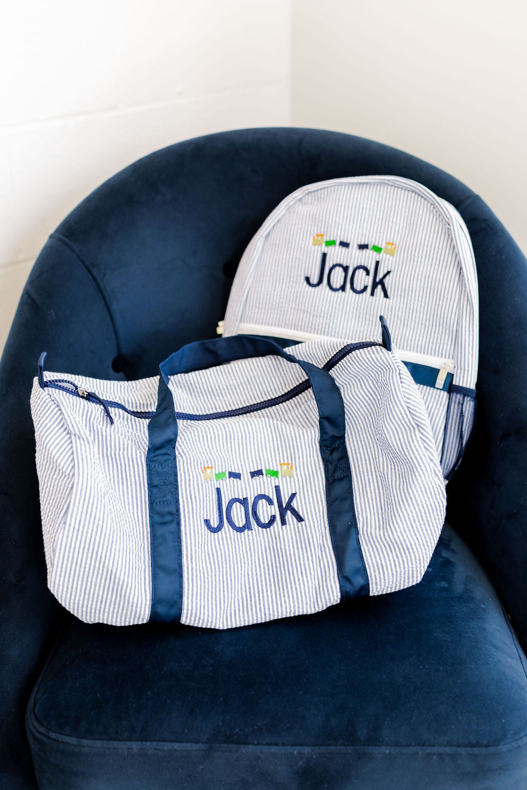 Kids Seersucker Backpack