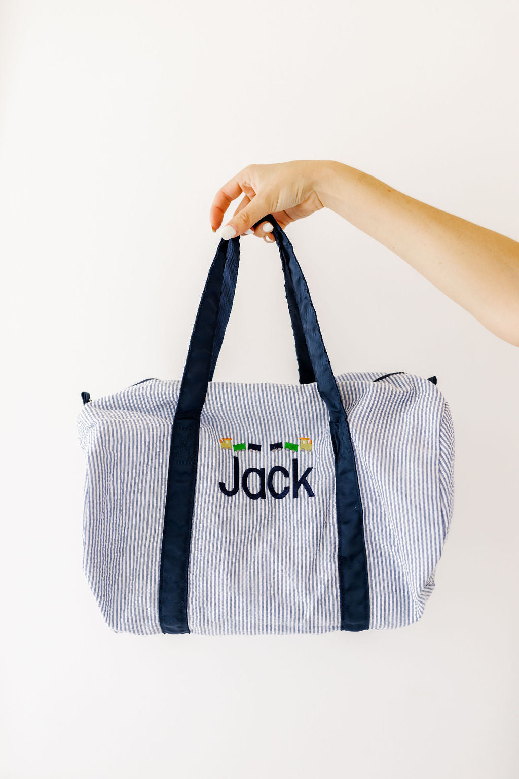 Kids Seersucker Duffle Bag