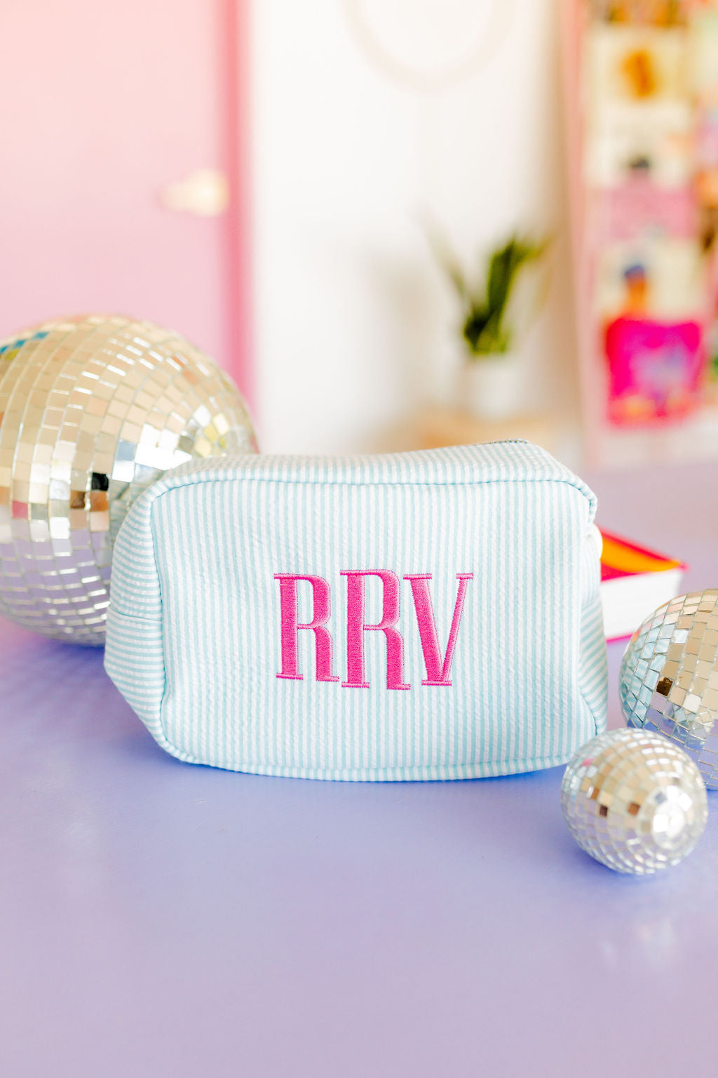 Seersucker Cosmetic Bag