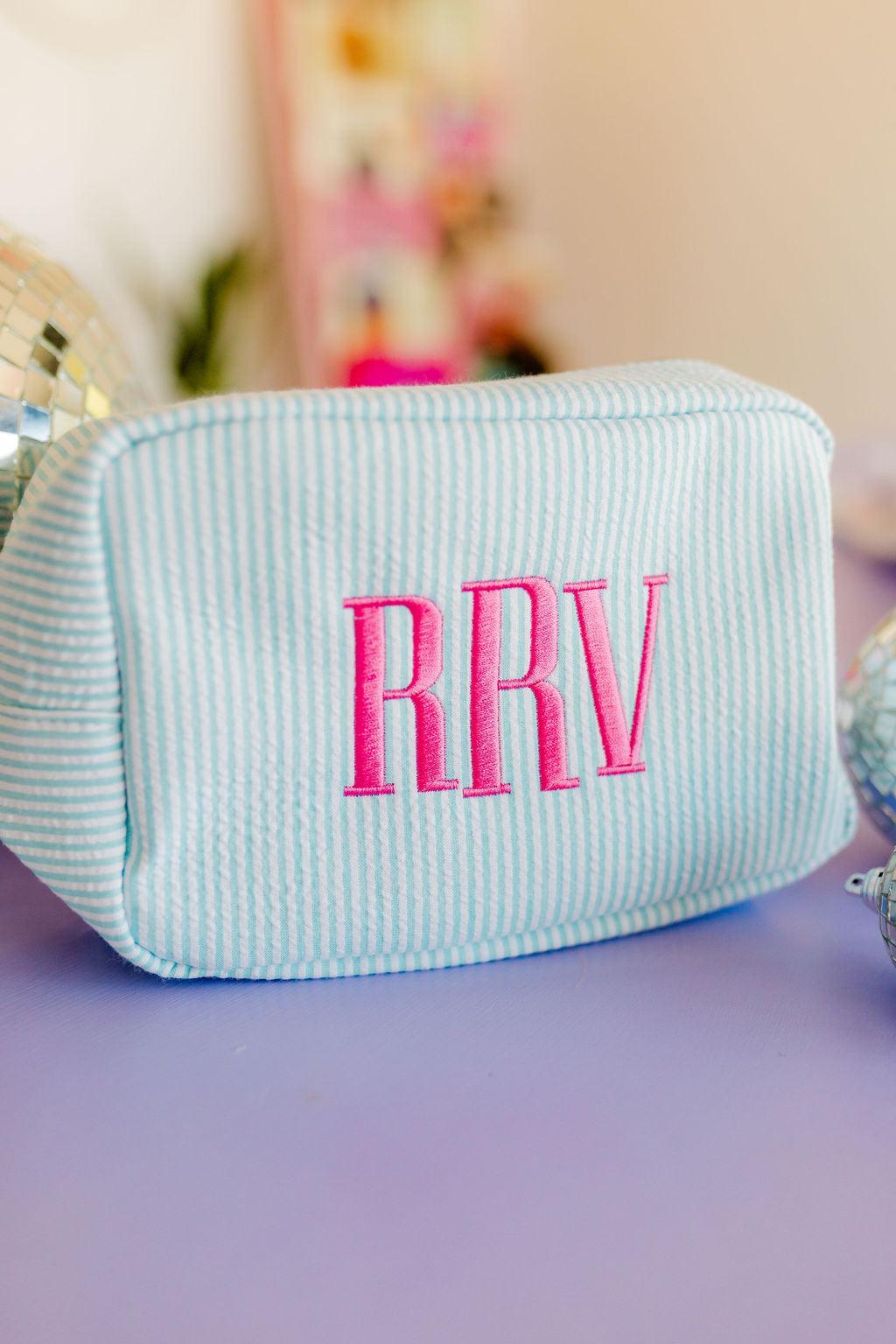 Seersucker Cosmetic Bag
