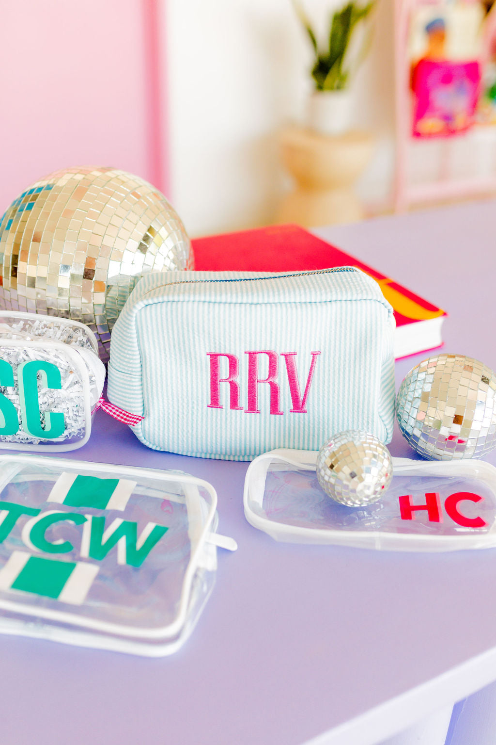 Seersucker Cosmetic Bag