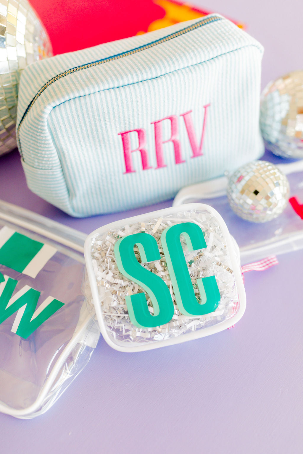 Seersucker Cosmetic Bag