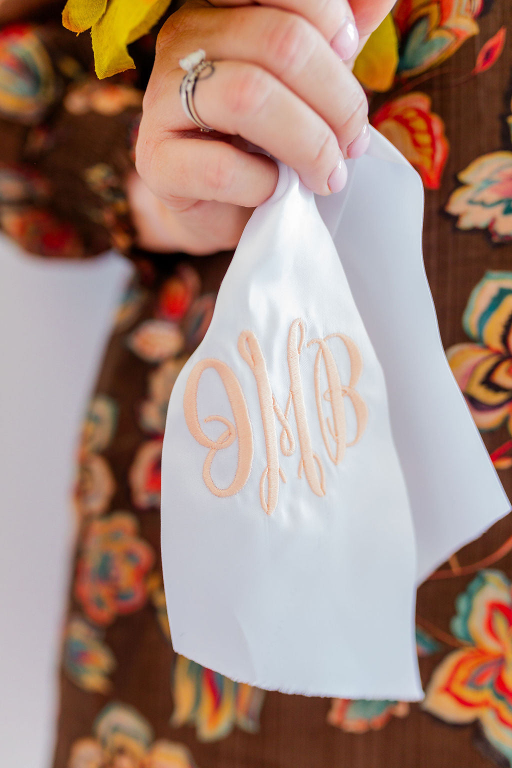 Monogrammed Bouquet Sash