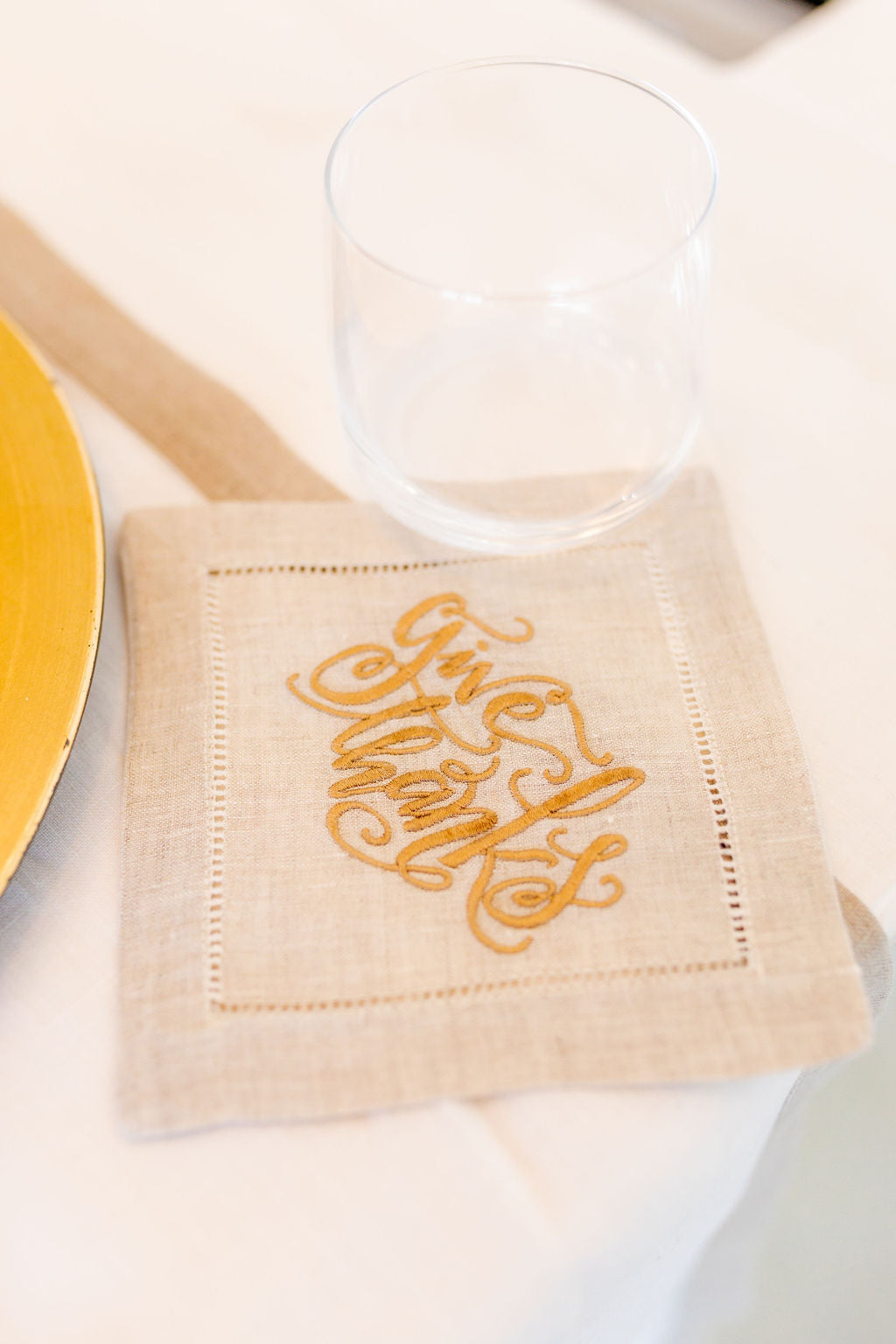 'Give Thanks' Embroidered Cocktail Napkins (Set of Four)