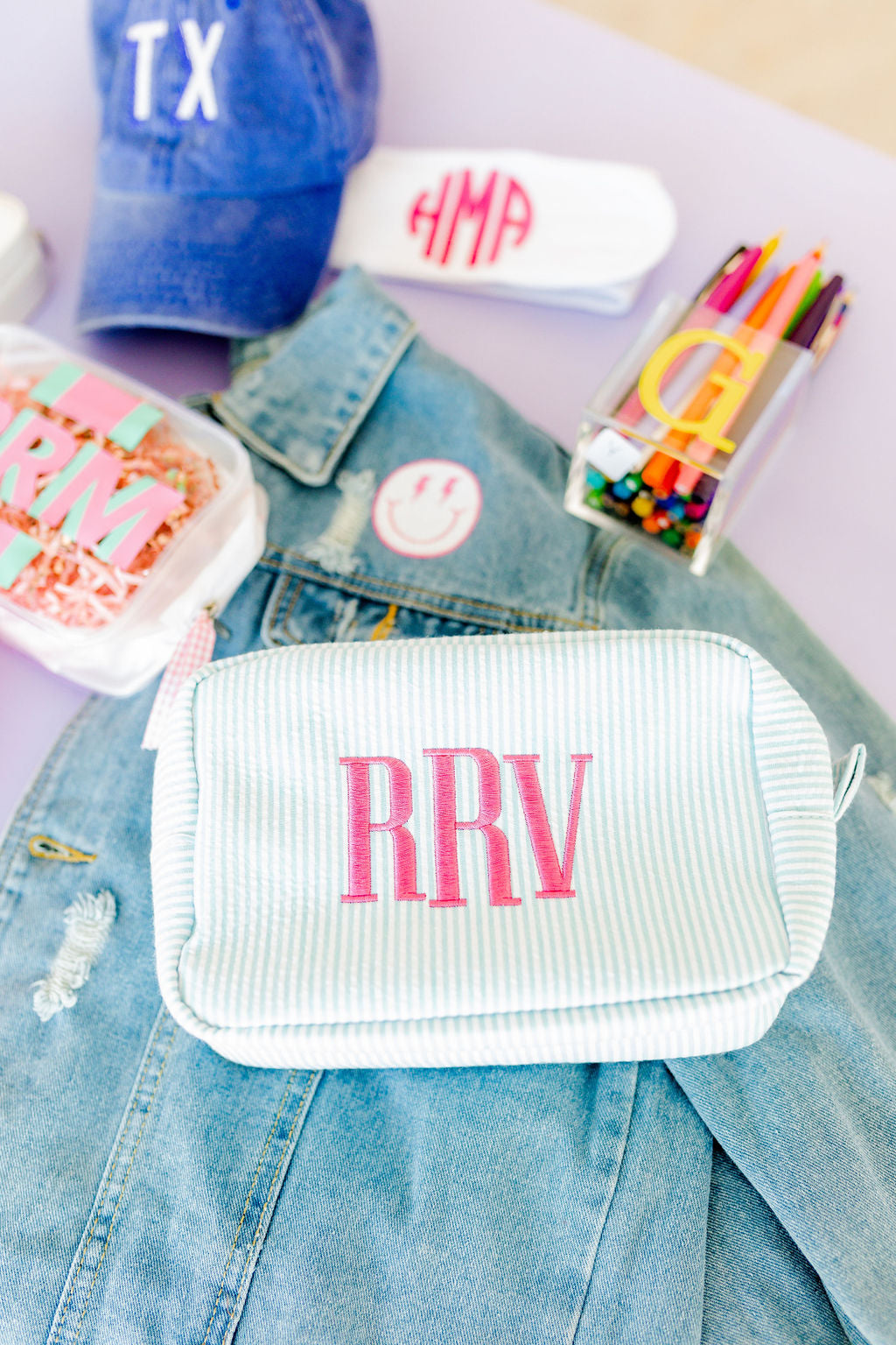 Seersucker Cosmetic Bag