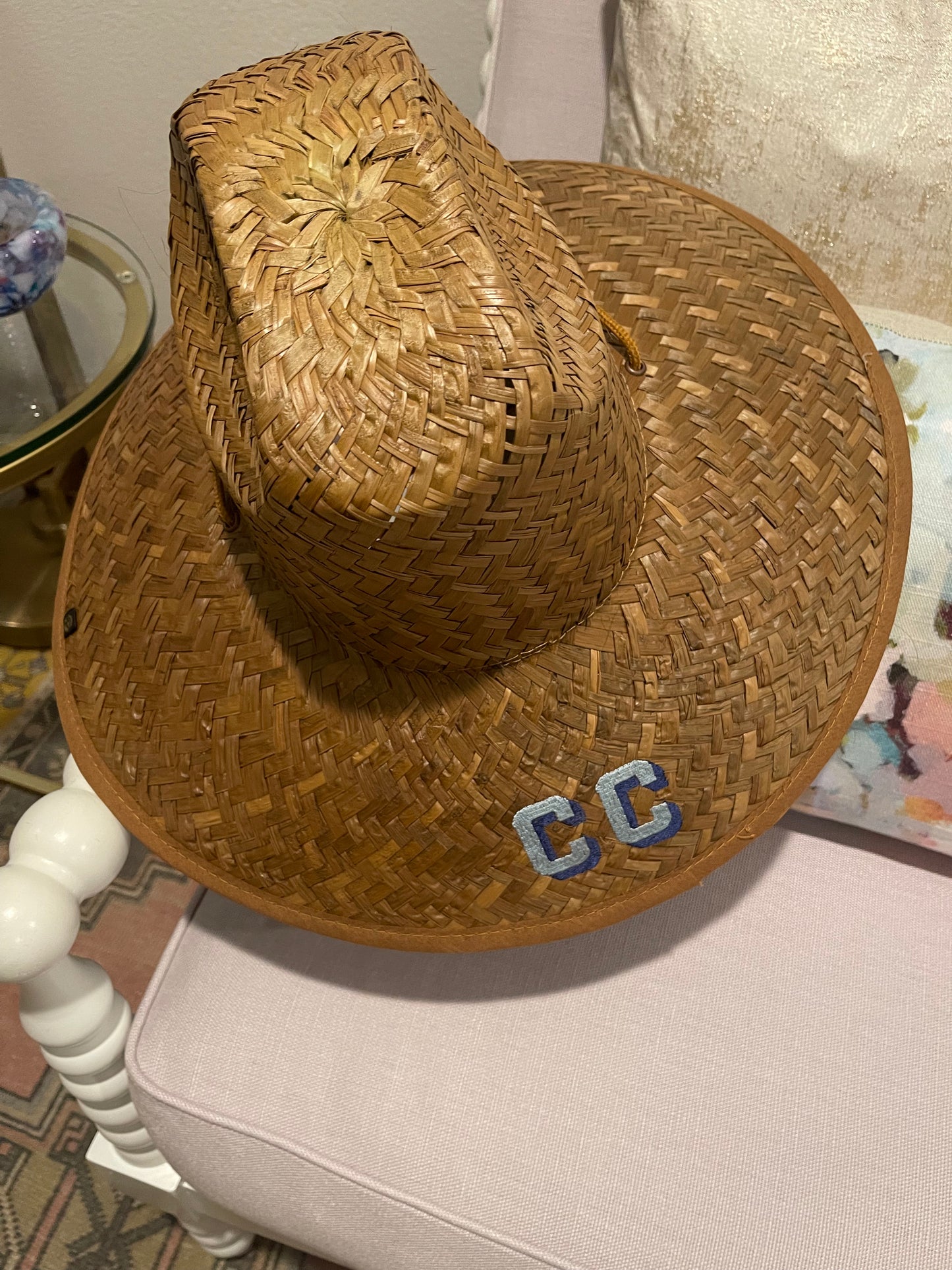 Monogrammed Straw Hat