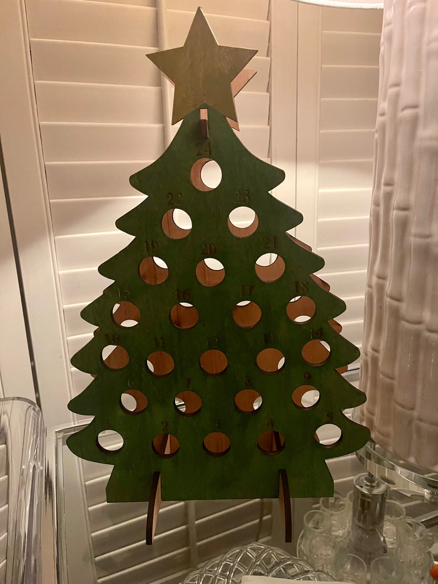 Adult Advent Calendar, Green and Gold