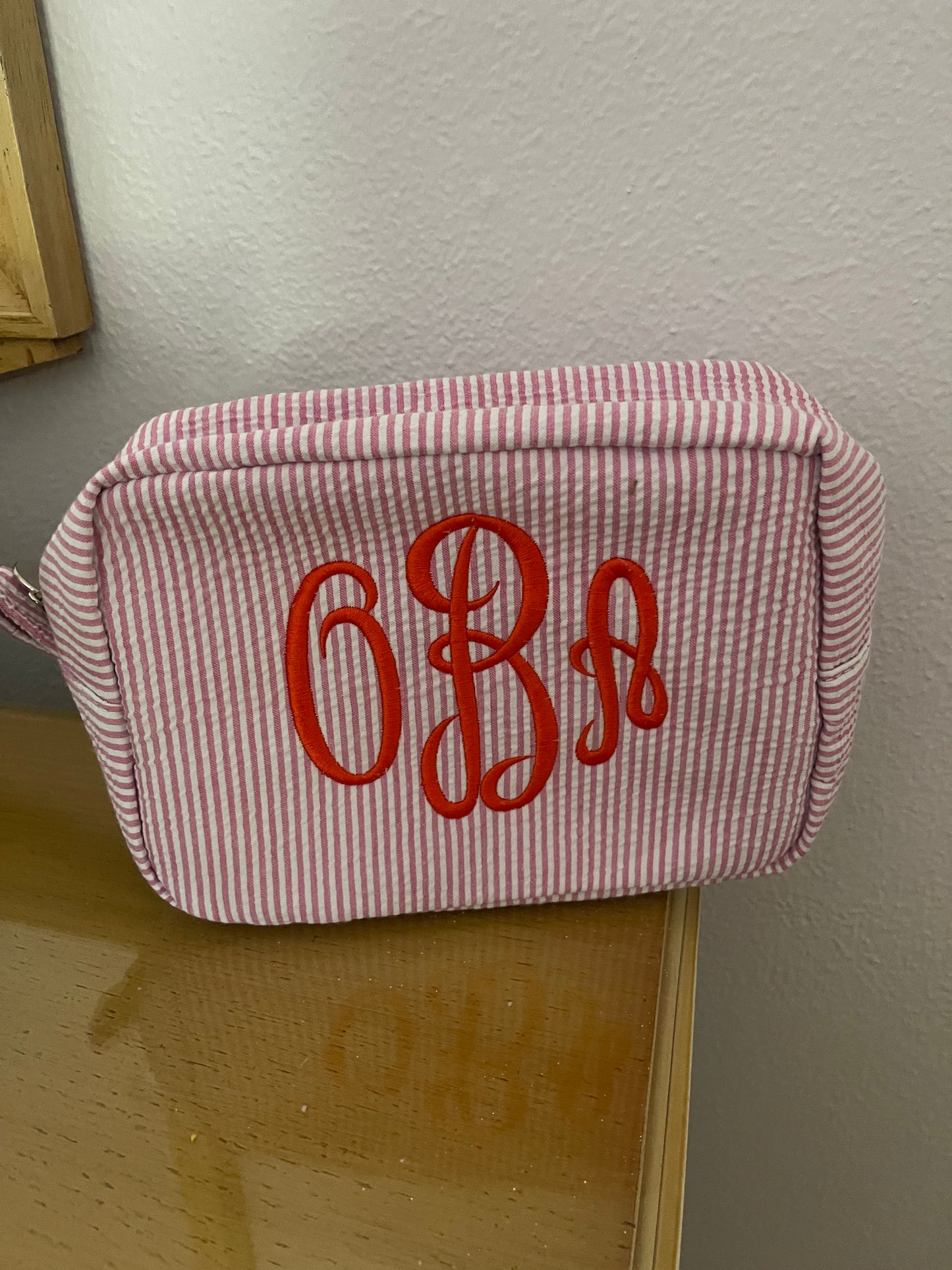 Seersucker Cosmetic Bag