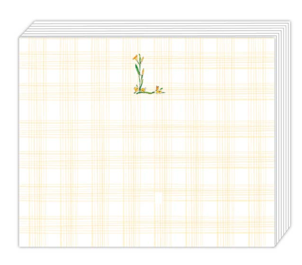 Hand painted Floral Initial Notepad