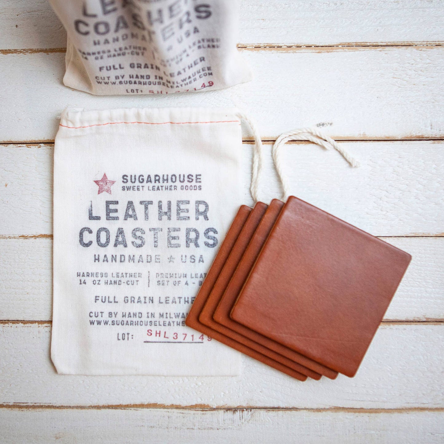 Leather Coasters Set of 4