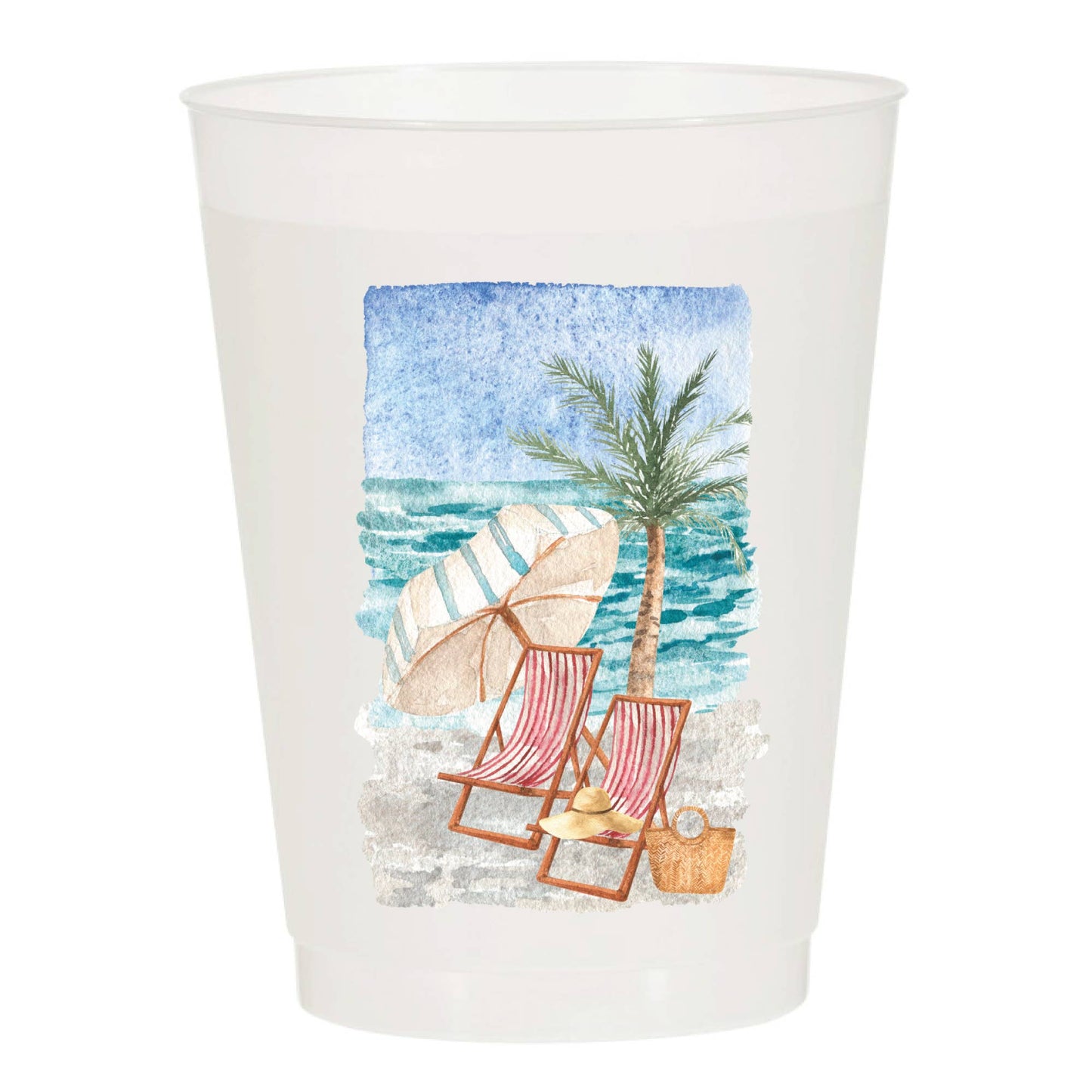 Watercolor Beach Shatterproof Cups
