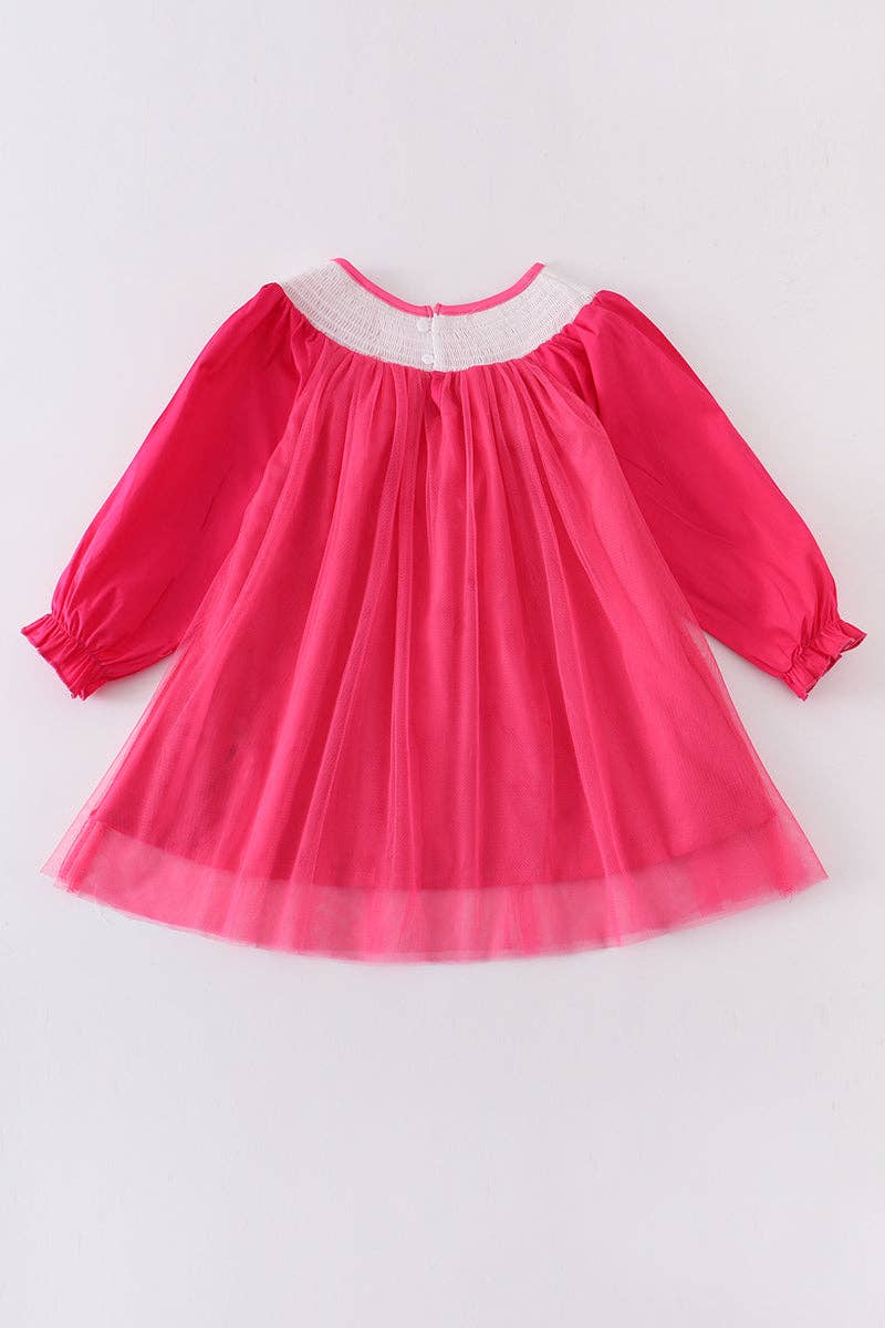 Pink heart smocked tutu dress
