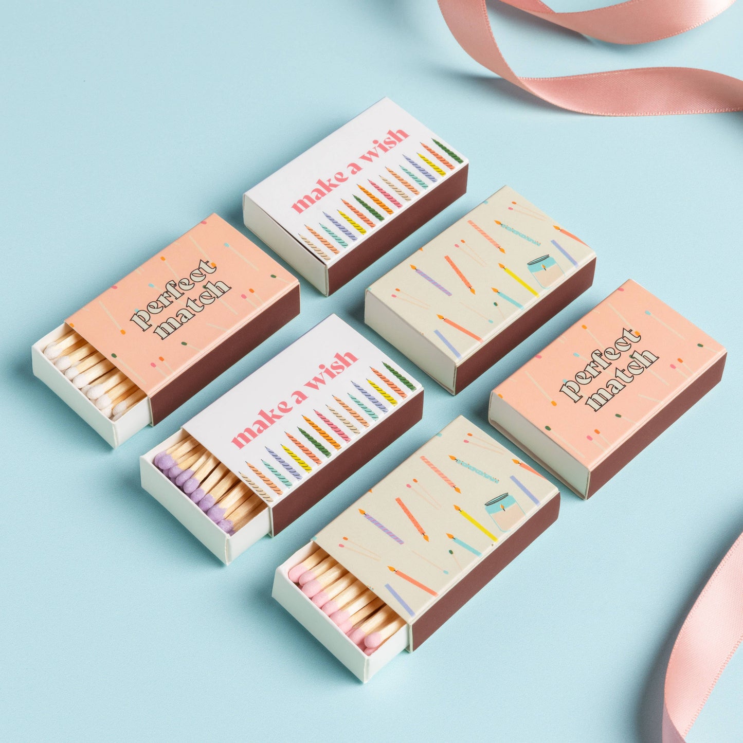 Decorative Matchbox with Colorful Matchsticks: Make A Wish