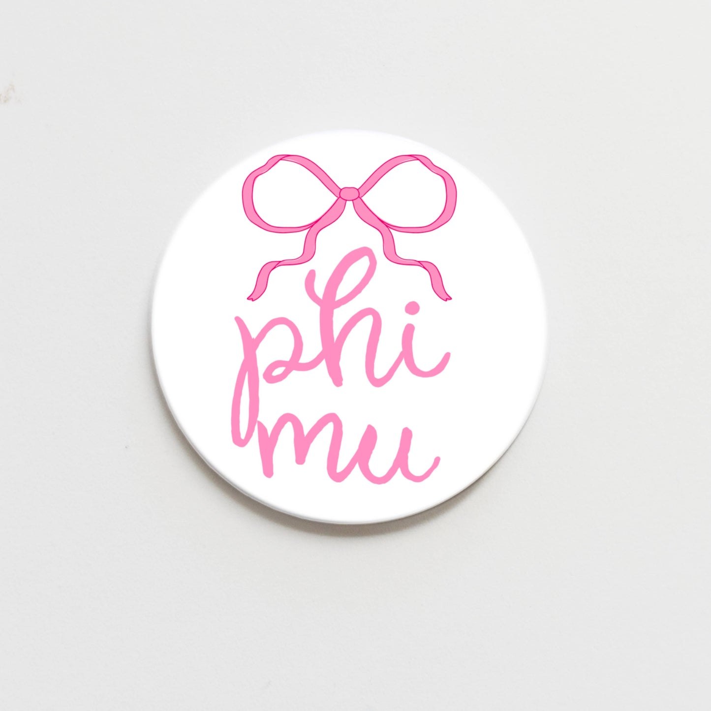 Phi Mu Greek Bow Button - 2.25 inch