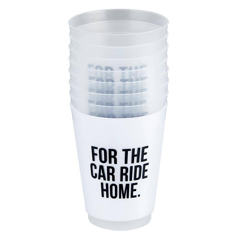'For the Car Ride Home' Frosted Cups, Set of 8