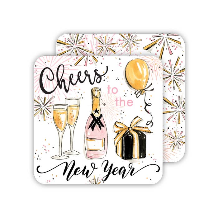 'Cheers To The New Year' Paper Coasters