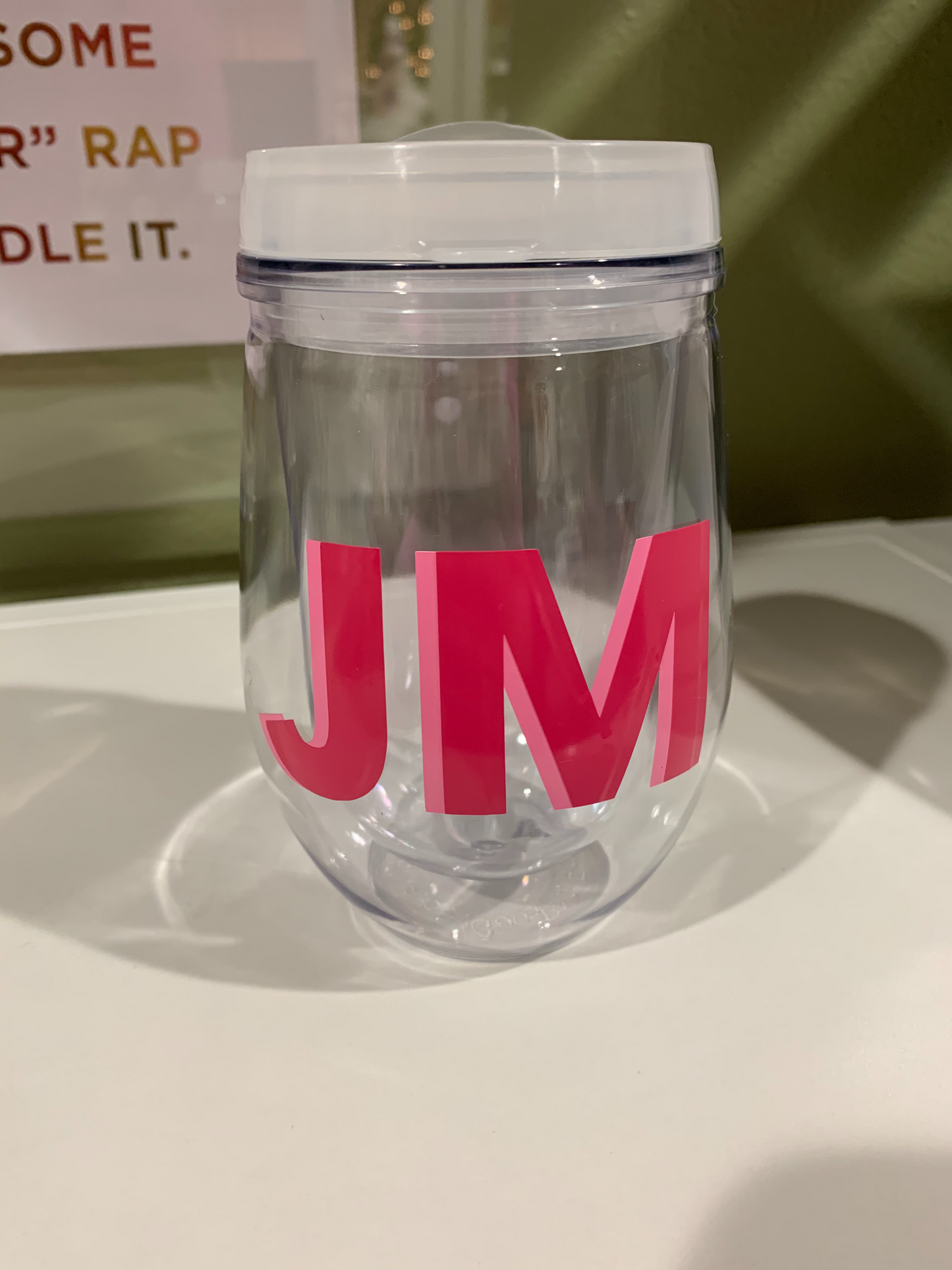 Acrylic Stemless Glass with clear lid