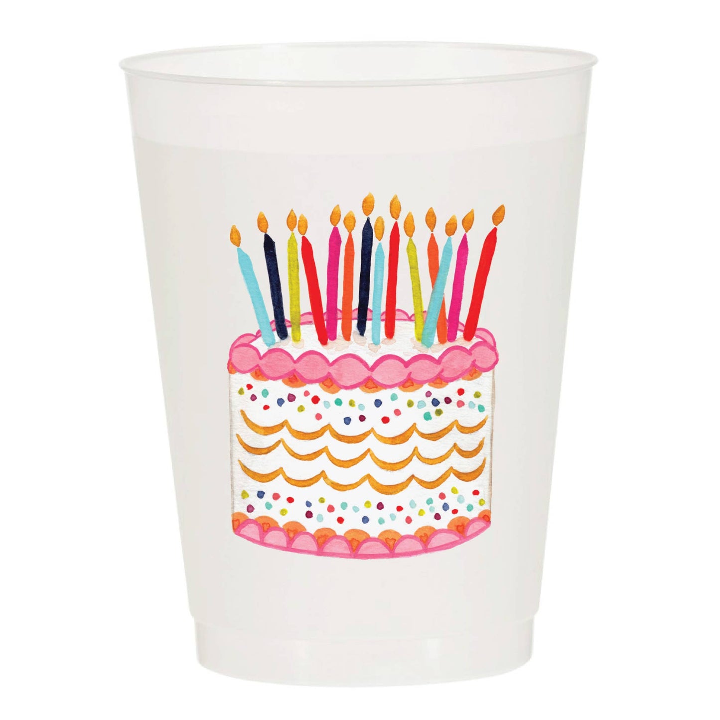'Birthday Cake' Shatterproof Cups, Set of 10
