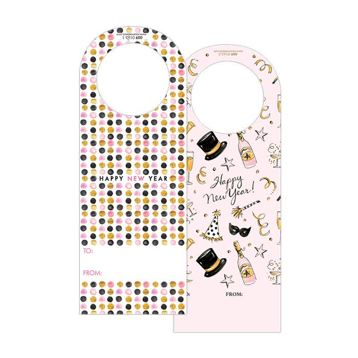 'Happy New Year' Wine Tags