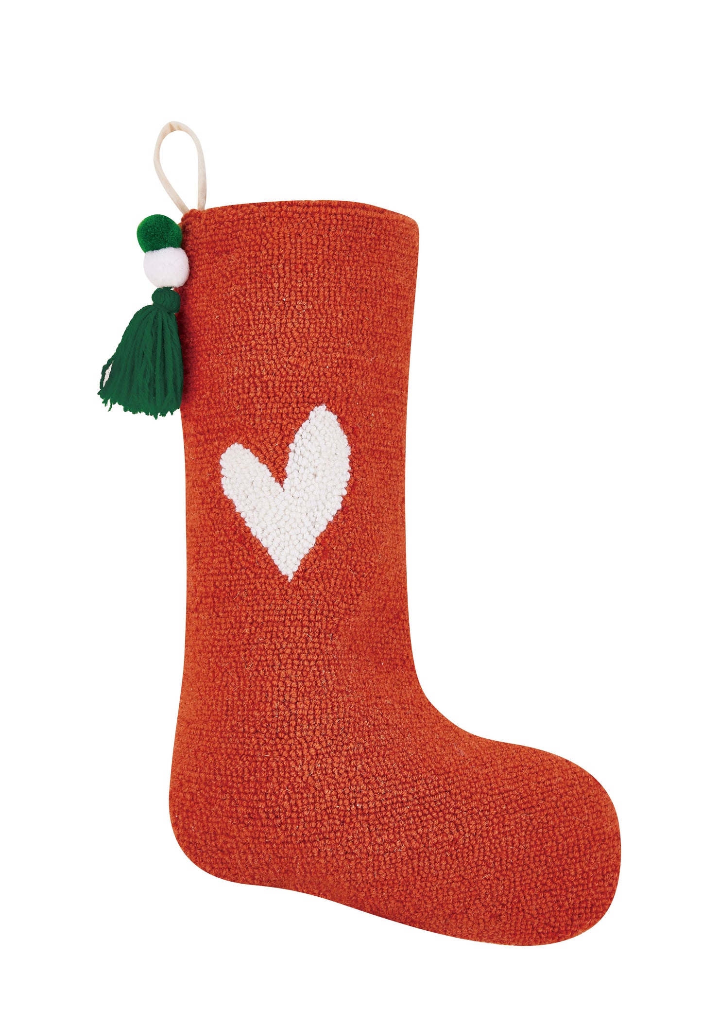 Red-Orange Heart Stocking