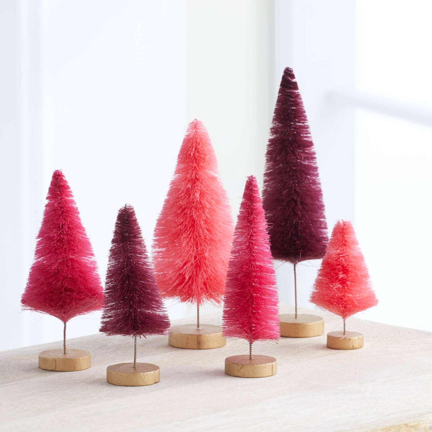 Bottle Brush Trees, Set of 6