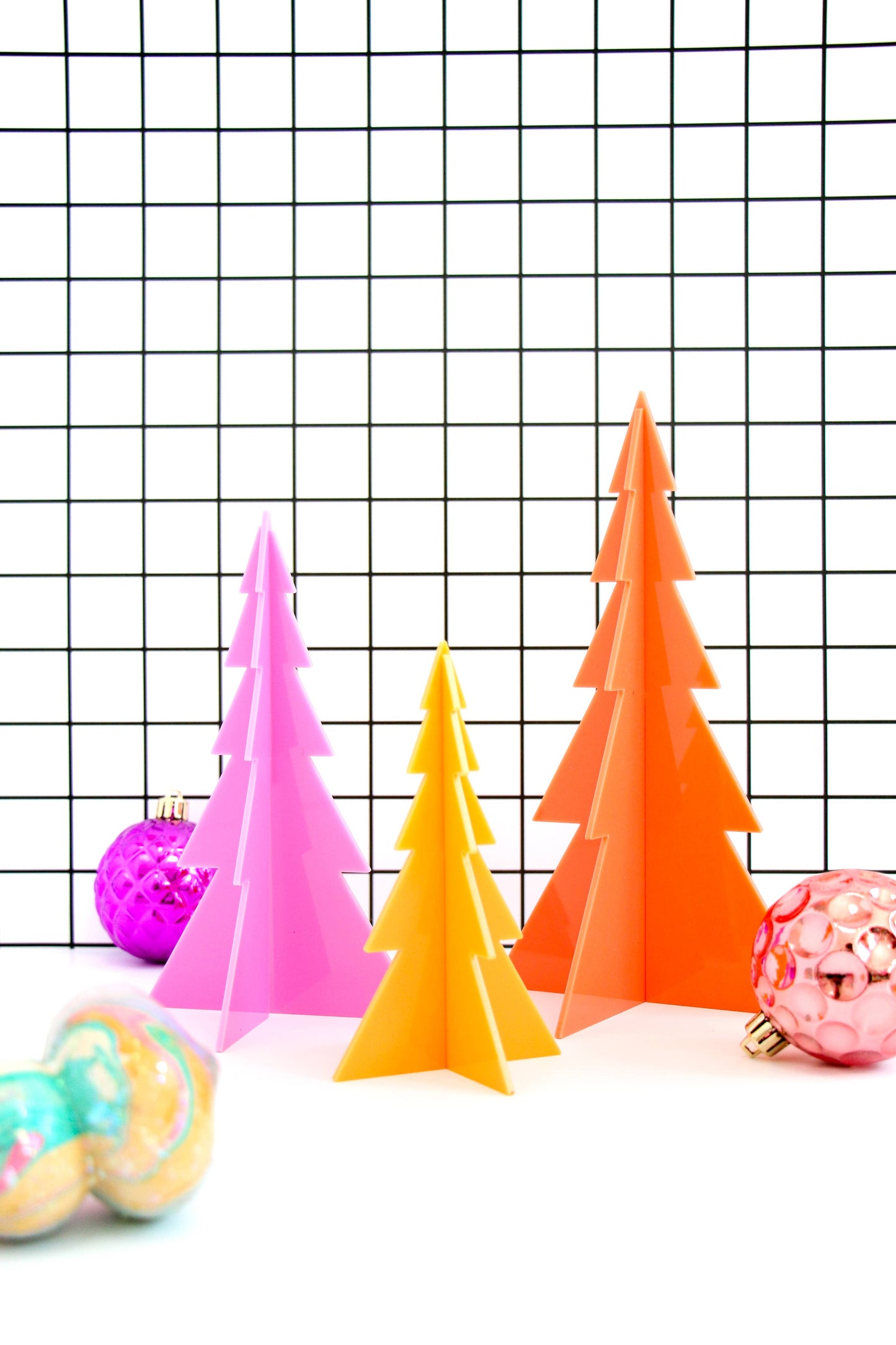 Acrylic Christmas Tree Set
