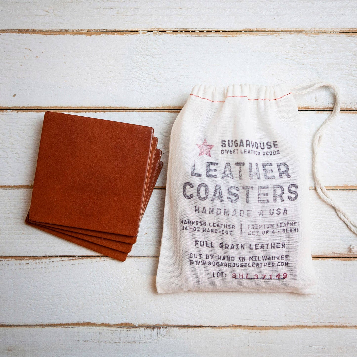 Leather Coasters Set of 4