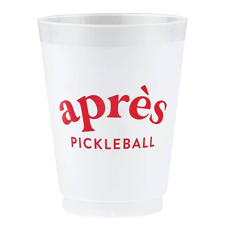 'Apres Pickleball' Frosted Cups, Set of 8
