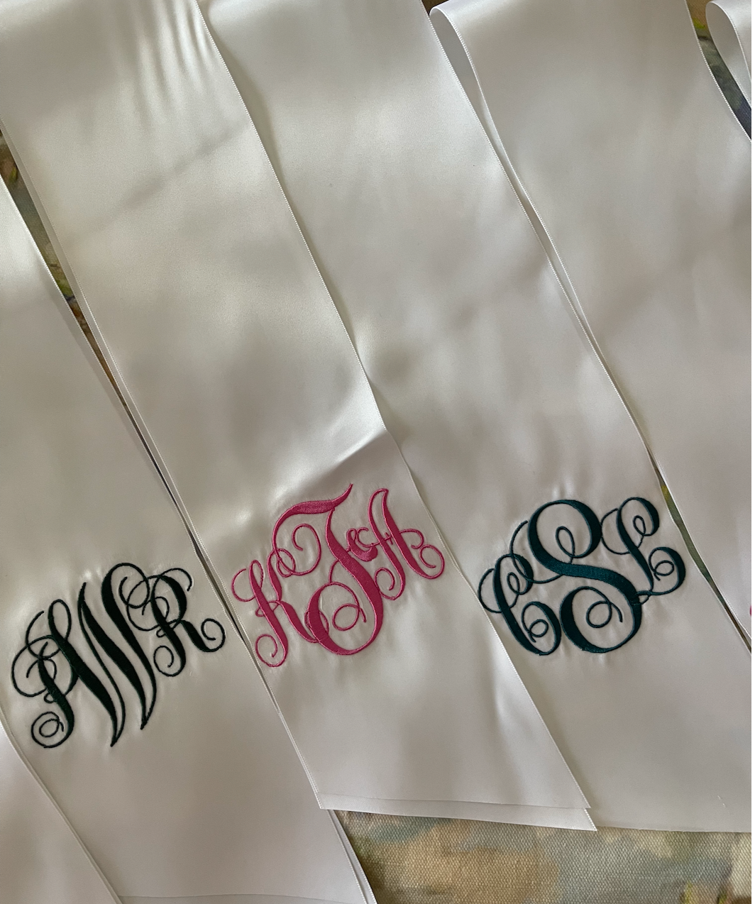 Monogrammed Bouquet Sash